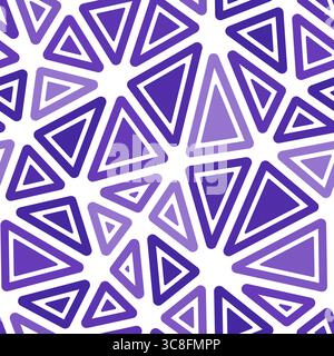 Triangular pattern background. Rounded solid shapes in frames. Big triangles size. Mono tone style. Repeatable pattern. Vibrant vector tiles. Stock Vector