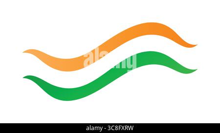 Abstract India Flag Wave Design Stock Vector