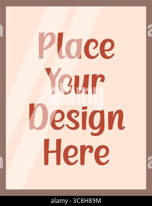 Picture frame template with space for design or text. Transparent reflections. Simple flat cartoon style. Stock Vector