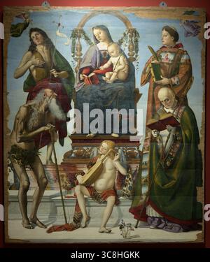 Luca Signorelli - the Madonna and Child with Saints Bernard Anthony of ...