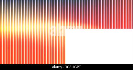 Glossy ribbed glass with vibrant red, orange and yellow sunset tones. Ripple distortion and pink glitch waves create a warm Y2K aesthetic. Great for bold futuristic design or retro layouts. Stock Vector