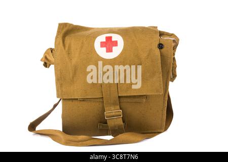 The military first aid kit isolated on white background. Stock Photo