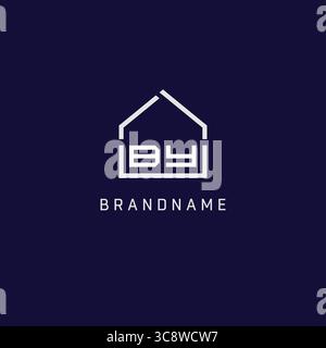 Initial letter BY roof real estate logo design ideas vector graphic Stock Vector