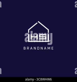 Initial letter HS roof real estate logo design ideas vector graphic Stock Vector