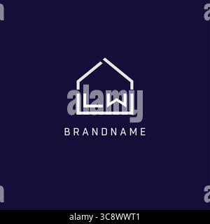 Initial letter LW roof real estate logo design ideas vector graphic Stock Vector