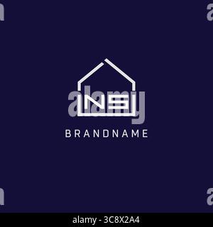 Initial letter NS roof real estate logo design ideas vector graphic Stock Vector
