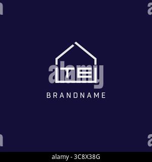 Initial letter TE roof real estate logo design ideas vector graphic Stock Vector