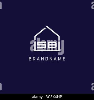 Initial letter SB roof real estate logo design ideas vector graphic Stock Vector