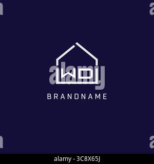 Initial letter WD roof real estate logo design ideas vector graphic Stock Vector