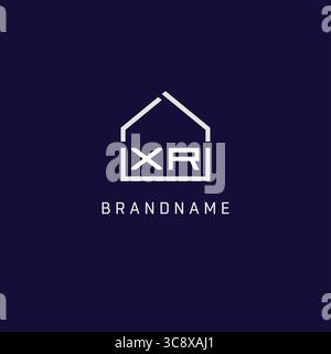 Initial letter XR roof real estate logo design ideas vector graphic Stock Vector