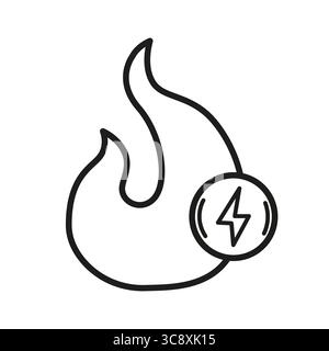 Energy burn icon. Electricity fire symbol. Calorie power Vector. Power energy illustration. Stock Vector