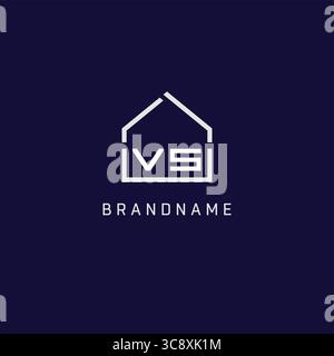 Initial letter VS roof real estate logo design ideas vector graphic Stock Vector