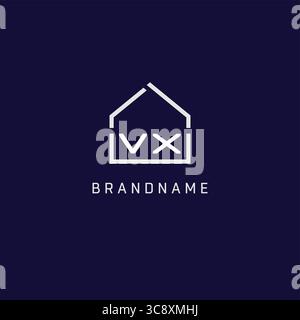 Initial letter VX roof real estate logo design ideas vector graphic Stock Vector