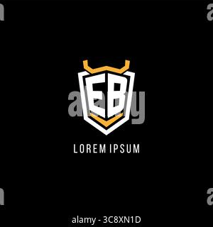 Initial EB geometric shield esport logo monogram design style vector graphic Stock Vector