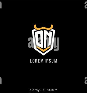 Initial DN geometric shield esport logo monogram design style vector graphic Stock Vector