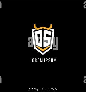 Initial DS geometric shield esport logo monogram design style vector graphic Stock Vector