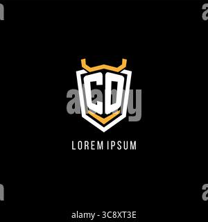 Initial CO geometric shield esport logo monogram design style vector graphic Stock Vector
