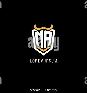 Initial NA geometric shield esport logo monogram design style vector graphic Stock Vector