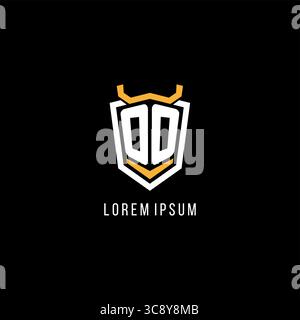 Initial OO geometric shield esport logo monogram design style vector graphic Stock Vector