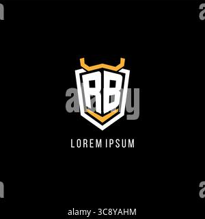 Initial RB geometric shield esport logo monogram design style vector graphic Stock Vector