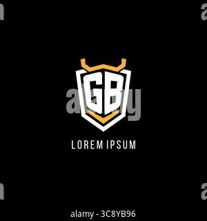 Initial GB geometric shield esport logo monogram design style vector graphic Stock Vector
