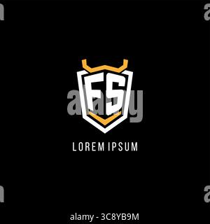 Initial FS geometric shield esport logo monogram design style vector graphic Stock Vector