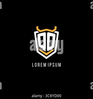 Initial QO geometric shield esport logo monogram design style vector graphic Stock Vector
