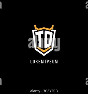 Initial TO geometric shield esport logo monogram design style vector graphic Stock Vector