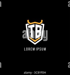 Initial TB geometric shield esport logo monogram design style vector graphic Stock Vector