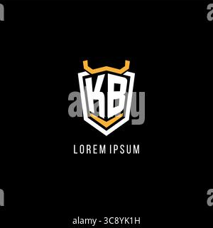 Initial KB geometric shield esport logo monogram design style vector graphic Stock Vector