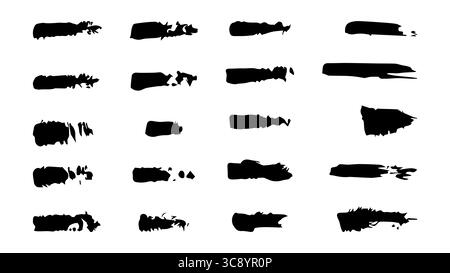 Brushes and elements for notes highlighting text. Vector illustration. Stock Vector