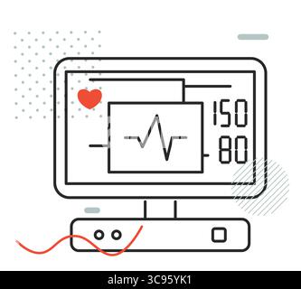Patient Health Monitoring Device - Stock Icon as EPS 10 File Stock Vector