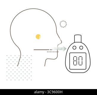 Asthma  - Digital  peak flow meter Device - Stock Icon- Stock Icon as EPS 10 File Stock Vector