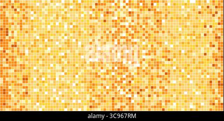 Disco golden mosaic. Background foil metallic texture. Mirror party mosaic yellow shiny sparkle, glam pattern texture. Gold night club retro wall floor. Vector illustration Stock Vector