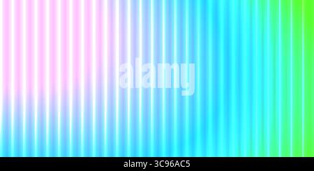 Colorful reeded texture with ripple and displacement. Multicolor spectrum glassmorphism with soft neon glow and retro distortions. Abstract vector for trendy digital or graphic templates. Stock Vector