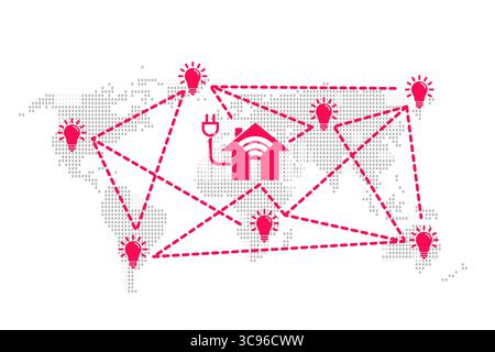 Smart home online electricity wireless internet network control connection with iot connectivity technology image concept Stock Photo