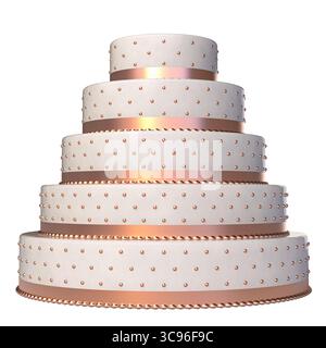 wedding cake 3d transparent background Stock Photo