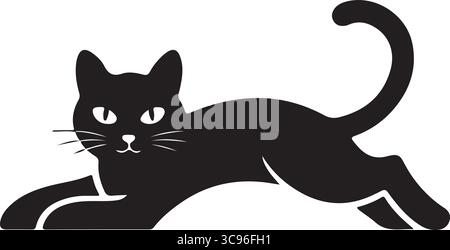 A black cat vector art illustration Stock Vector