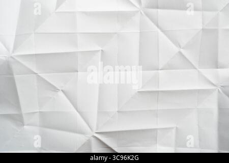 White Paper Background with Abstract Geometric Folding Lines Texture Stock Photo