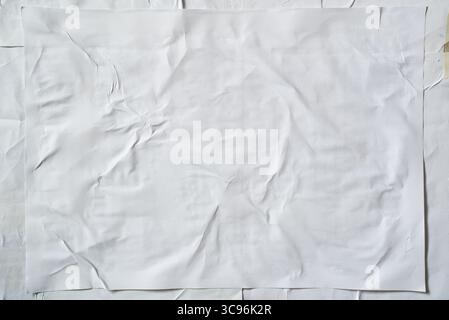 White Glued Paper Poster Texture Background Stock Photo