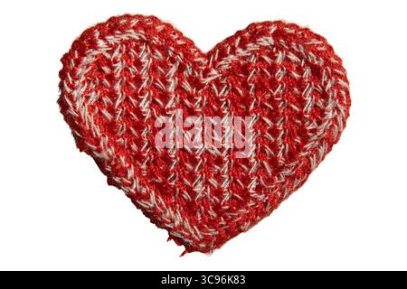 Red Heart Iron Patch Badge isolated on white background with clipping path Stock Photo