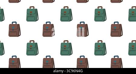 Colorful backpacks on white purposes. Stock Vector