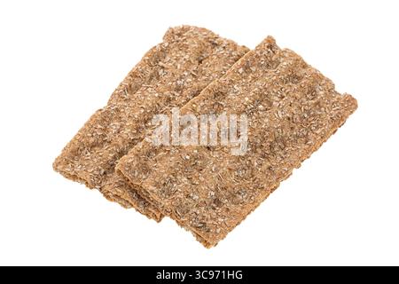 Group of crispbreads isolated on white background. Stock Photo