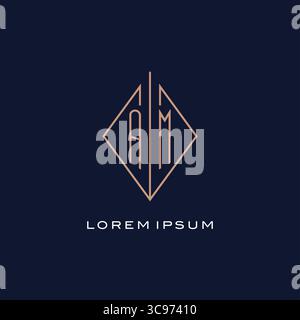 Monogram AM logo with diamond rhombus style luxury modern logo design vector graphic Stock Vector