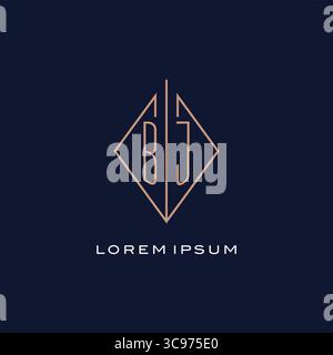 Monogram BJ logo with diamond rhombus style luxury modern logo design vector graphic Stock Vector