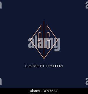 Monogram AS logo with diamond rhombus style luxury modern logo design vector graphic Stock Vector