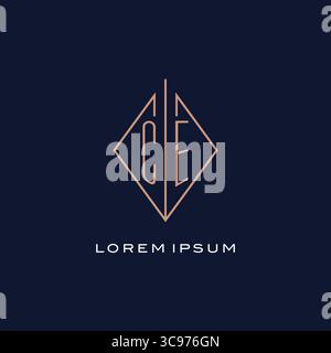 Monogram CE logo with diamond rhombus style luxury modern logo design vector graphic Stock Vector