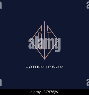 Monogram DT logo with diamond rhombus style luxury modern logo design vector graphic Stock Vector