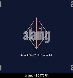 Monogram CM logo with diamond rhombus style luxury modern logo design vector graphic Stock Vector