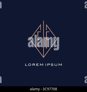 Monogram FF logo with diamond rhombus style luxury modern logo design vector graphic Stock Vector